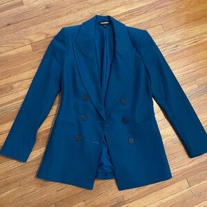 Express Teal Double-Breasted Women's Blazer